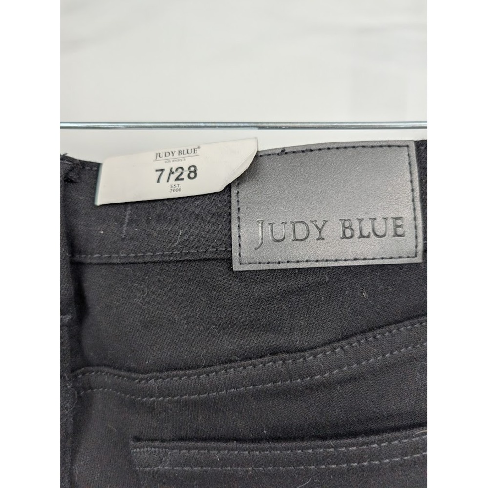 Judy Blue Women's NWT High Waist Skinny Faux Leather Black Jeans sz 7/28 - Picture 6 of 8